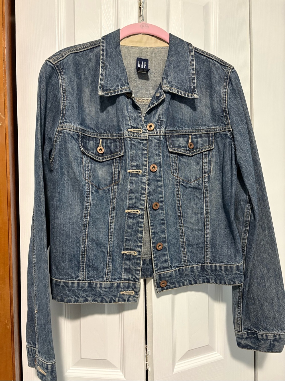 GAP Medium Blue Denim Jacket with Button Front